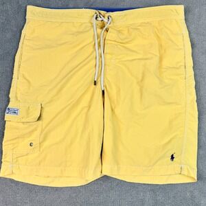 Vintage Polo Ralph Lauren Yellow Swimwear Board Shorts Swim Trunks Mens Sz Large